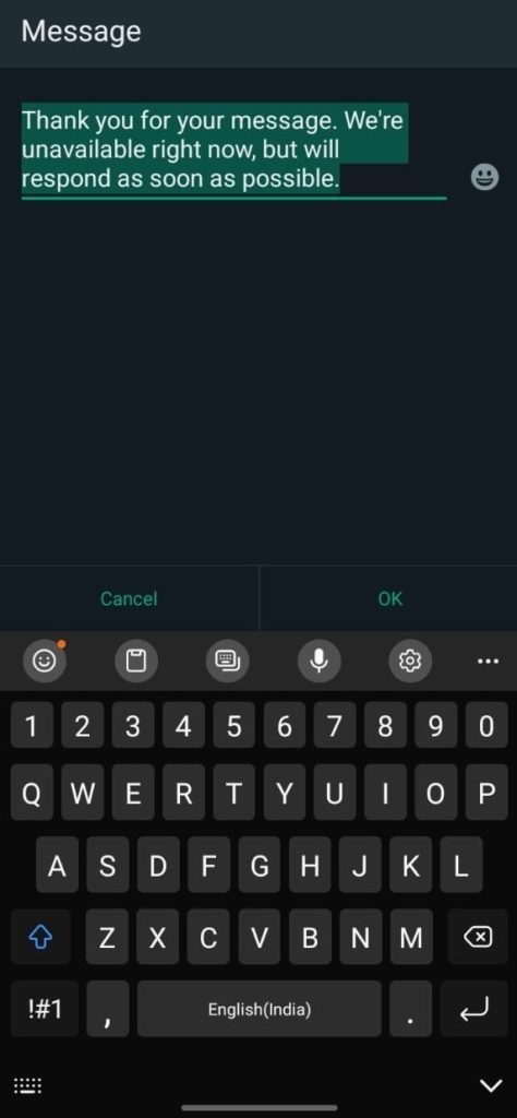 WhatsApp Business app setup step 8