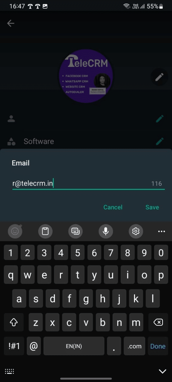 How to Change WhatsApp to Business Account 12 Enter contact details info sucha as Email in Business Profile setup in WhatsApp Business App