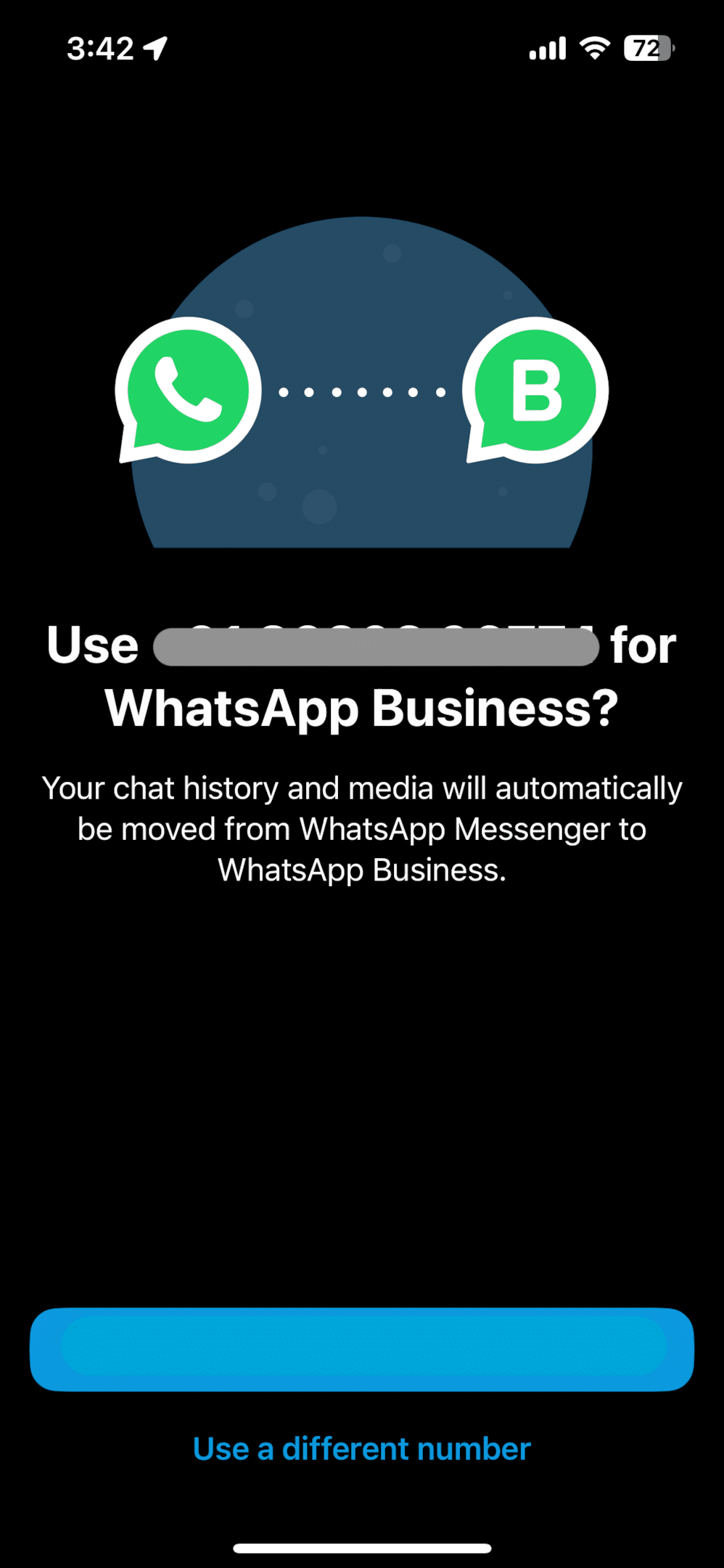 How to Change WhatsApp to Business Account 4 Verify and choose the number you want to use for WhatsApp Business