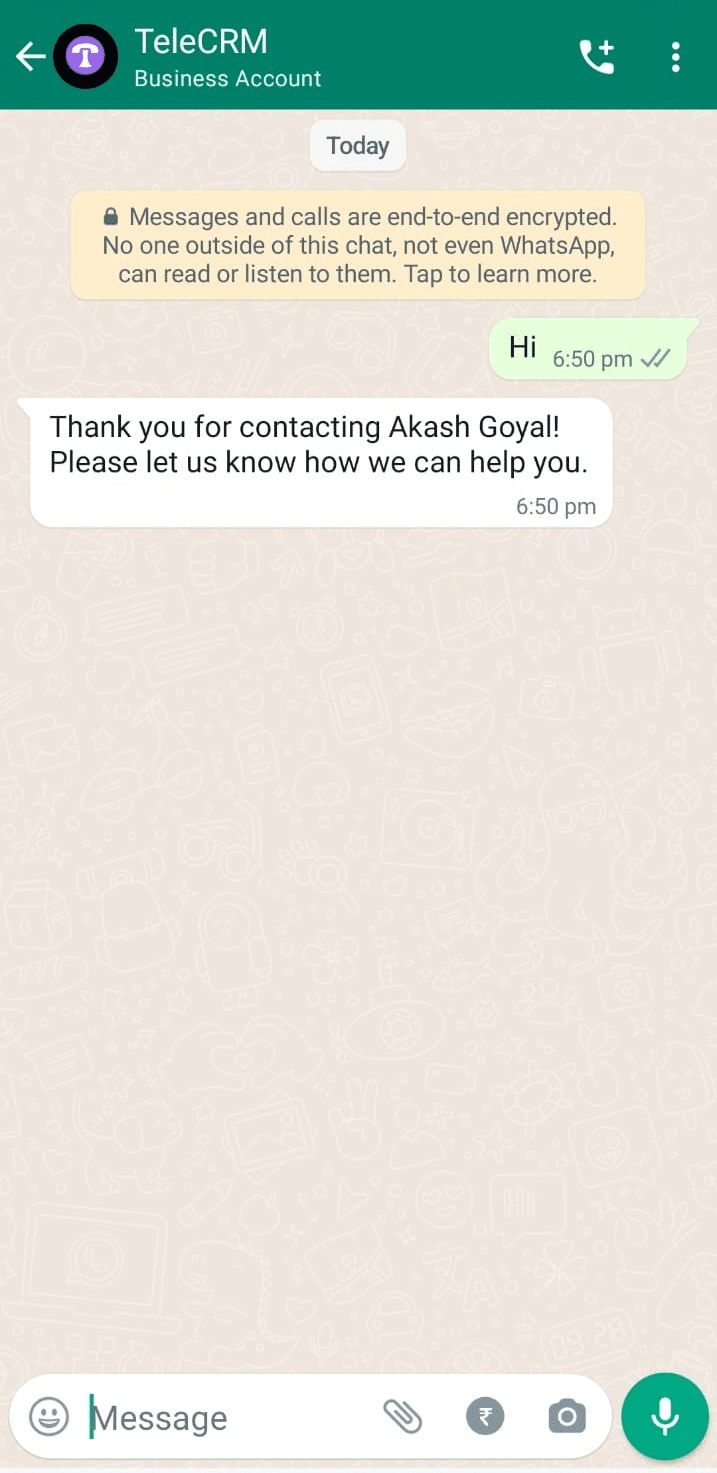 10 Ways to Use WhatsApp for Customer Service in 2025 4 Automated greeting message