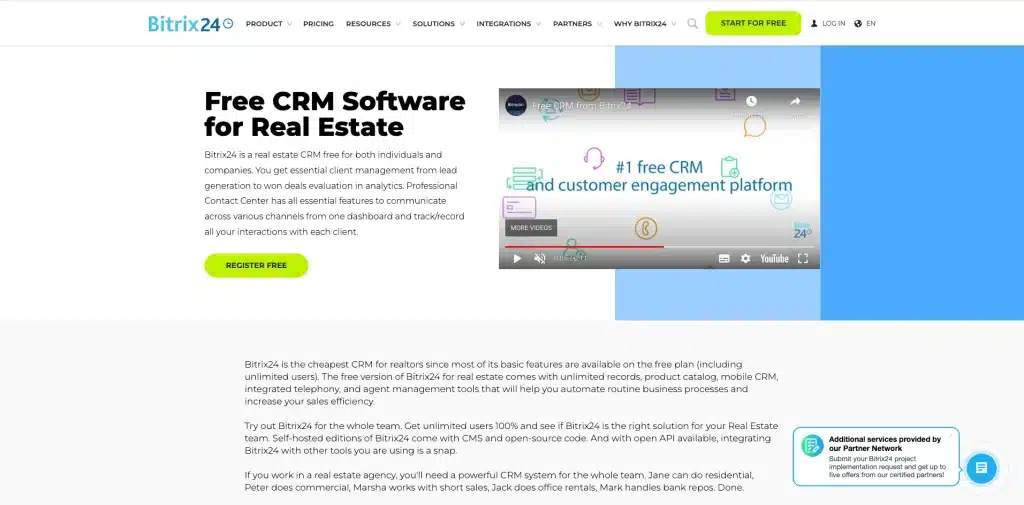 Bitrix24 is made for real estate agencies that need one place to handle everything 