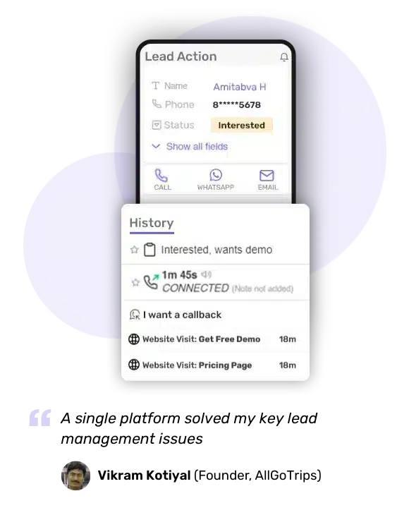 Interaction tracking feature in Telecrm