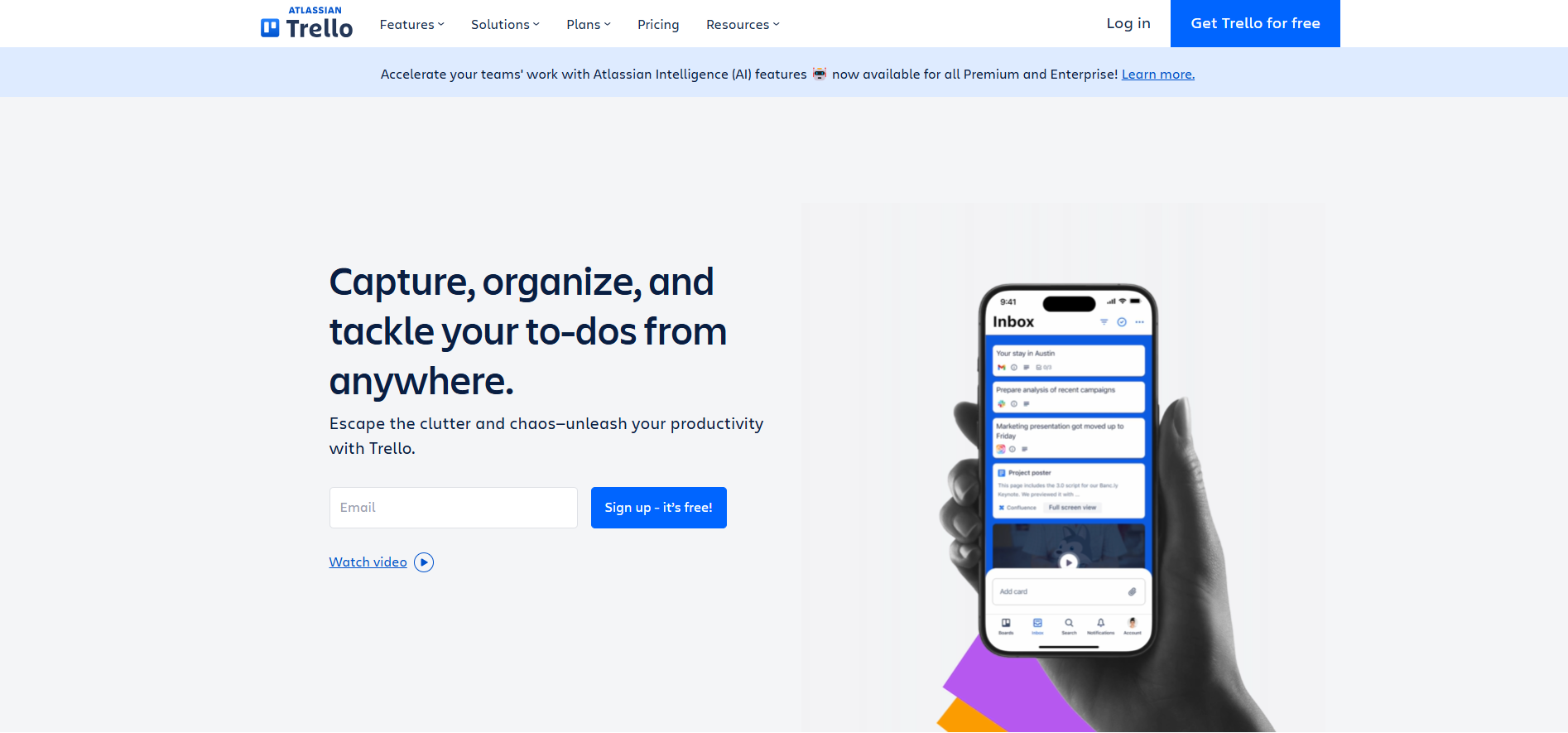 Trello is a simple, visual tool 