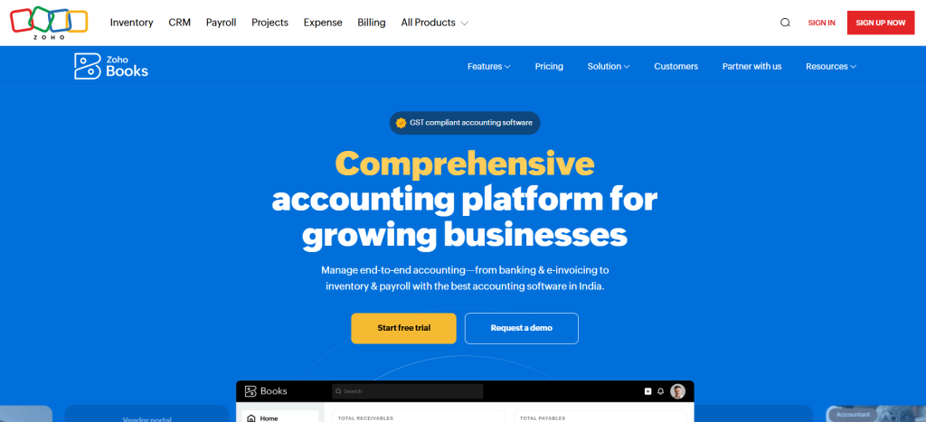 The Ultimate Guide to Accounting Software for Travel Agency 15 zoho books dashboard