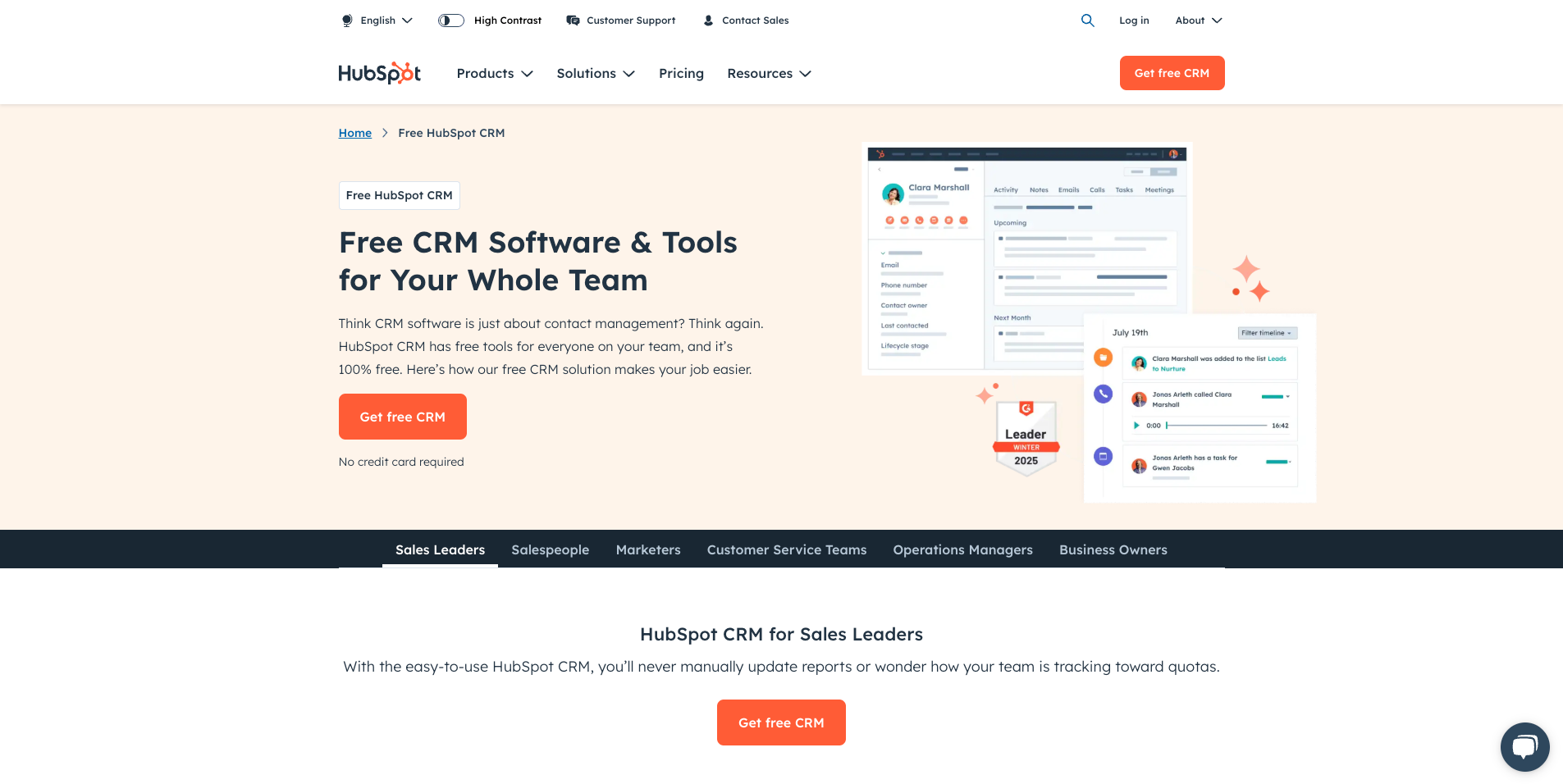 What to Look for When Selecting a CRM for Your SMB Sales Team 16 HubSpot homepage overview