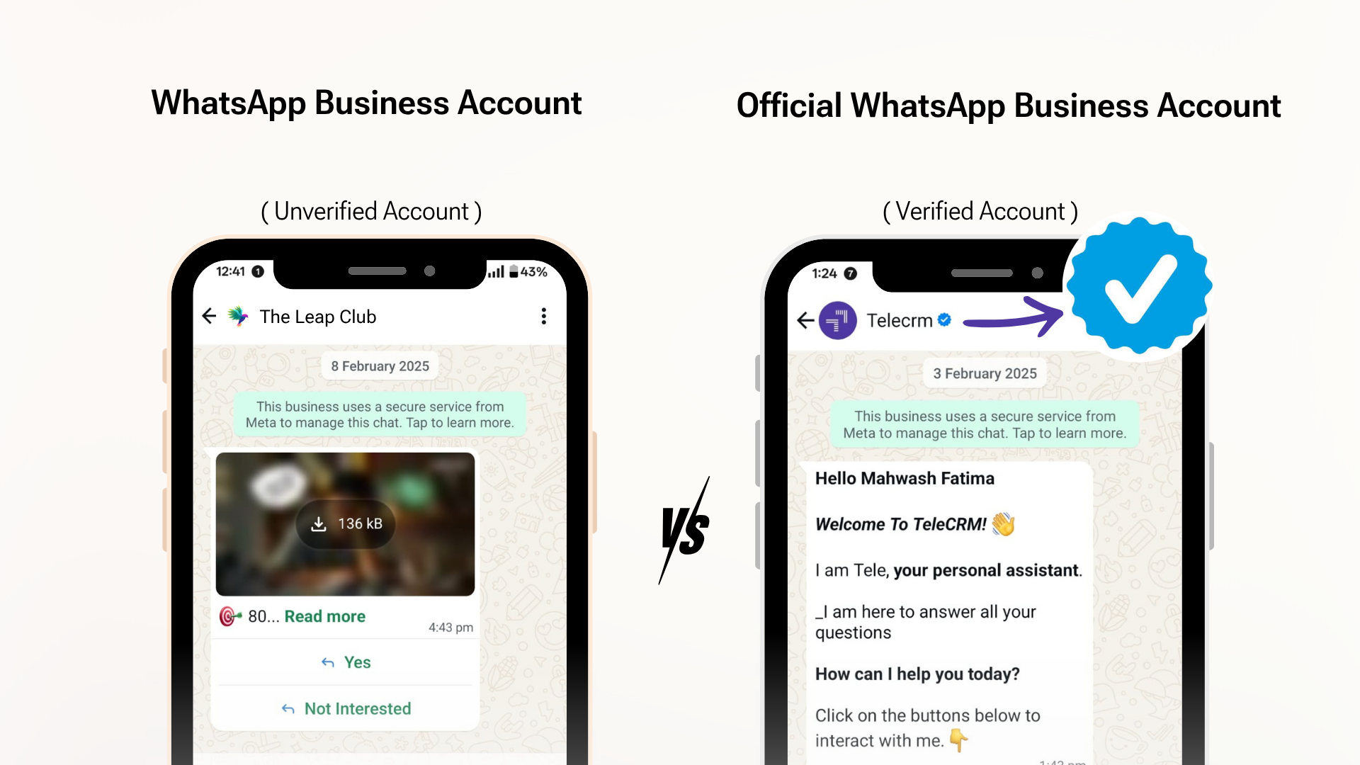 A Complete Guide on WhatsApp Blue Tick Verification Badge 2 whatsapp business account types - whatsapp blue tick verification