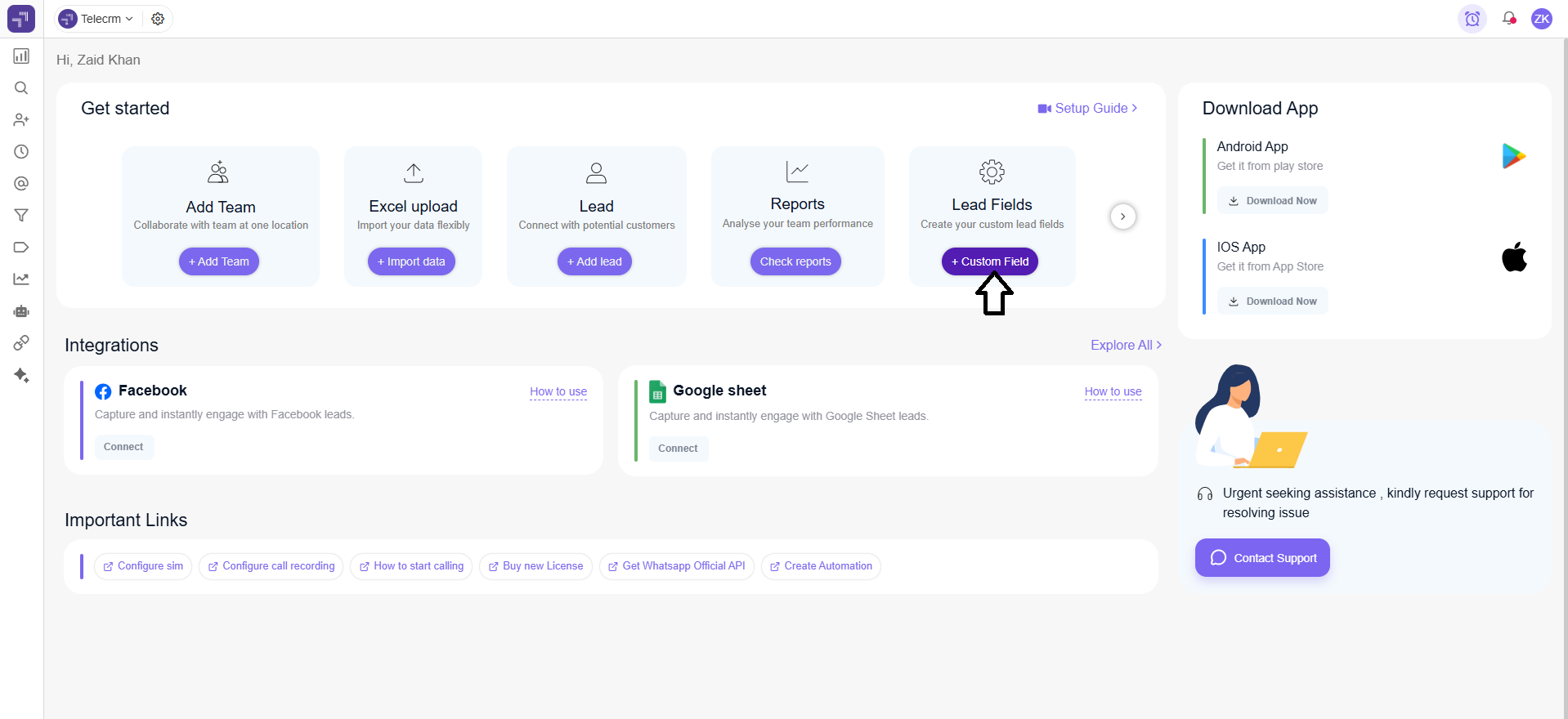 Create a custom field
